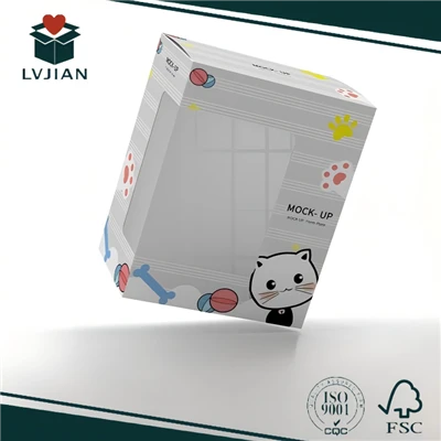 Produkta papīra konteiners rotaļlietai ar PVC logu
